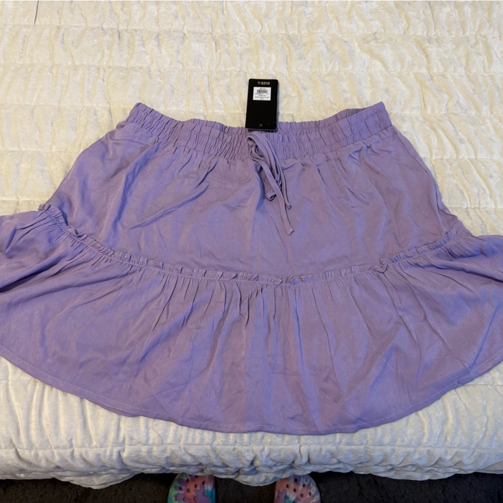 mandee Lavender Tiered A-Line Skirt
